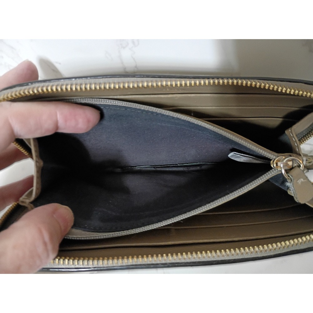 JIMMY CHOO Filipa Star-Studded Zip-Around Brown Leather Wallet - EUC - Picture 8 of 9